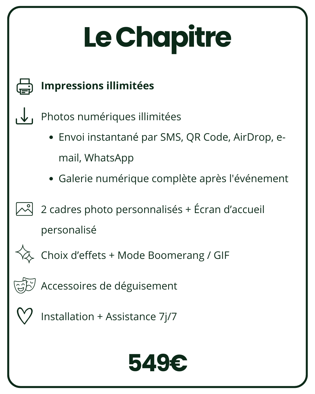Formule Le Chapitre Grain Photobooth